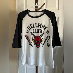 Women’s 'Stranger Things' Hellfire Club 3/4 Length Sleeved Baseball Style Top